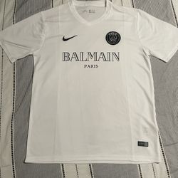 White Nike Balmain Paris Shirt Large