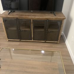 World market Langley storage Cabinet Credenza Brown Wood Industrial