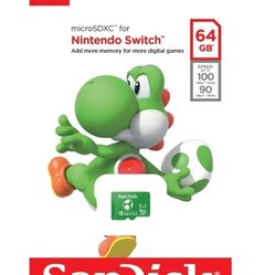 SanDisk 64GB microSDXC UHS-I Memory Card Licensed for Nintendo Switch, Yoshi (Brand New)