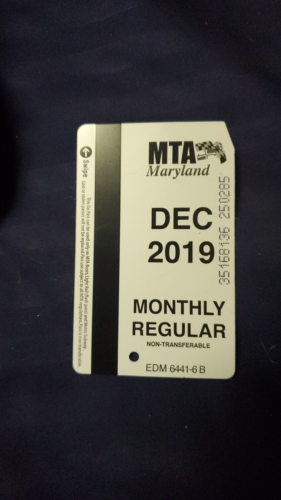 December monthly MTA pass