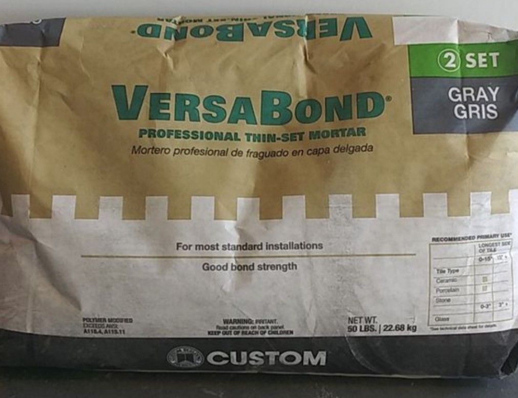 VersaBond. Professional thinset mortar for Tile installation. for Sale