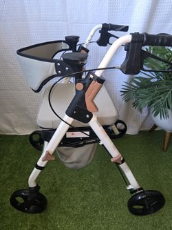 Medline Premium Empower Rollator Walker with Memory Foam Seat, Walkers