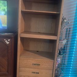 Very Nice Sturdy Wood Shelling W/3 Drawers