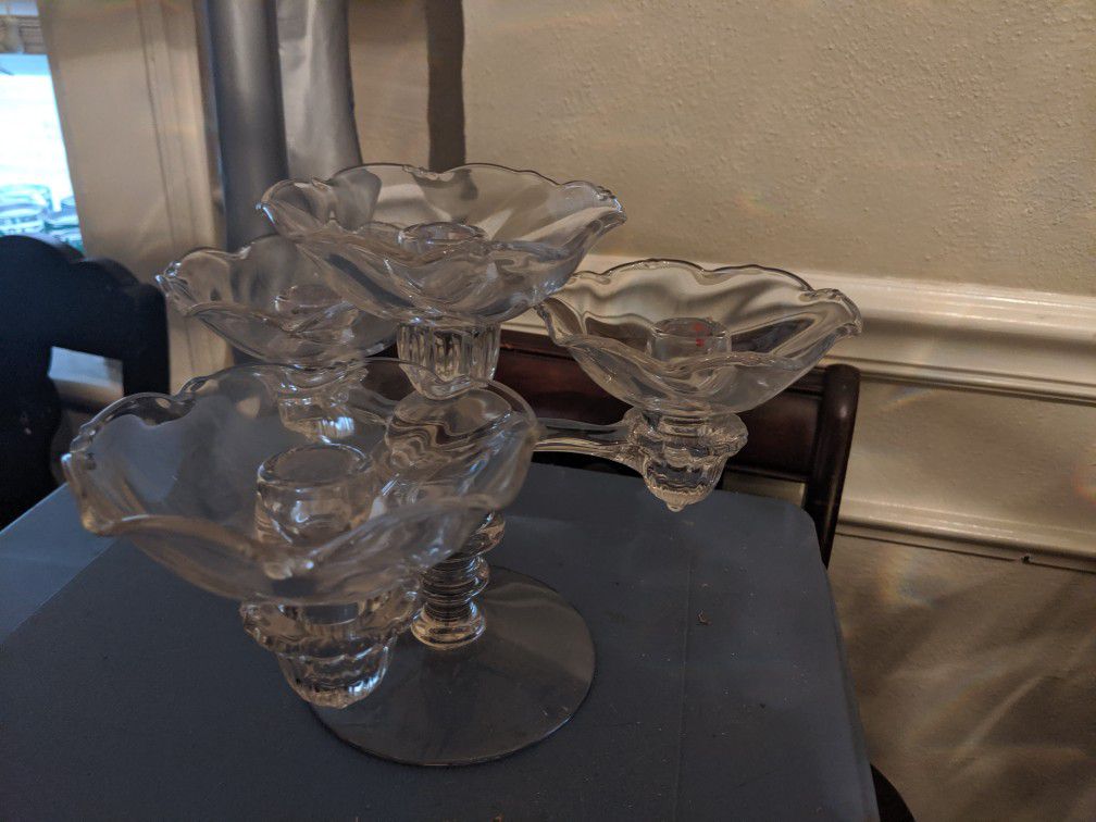 Vintage glass candelabra