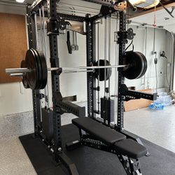Vesta Fitness PRO SERIES Ultimate Half Rack Functional Trainer w/Smith Machine Bar | 320lb Stack | Gym Equipment | Fitness | Commercial | Squat Rack 