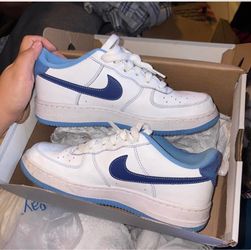 Nike white with blue
