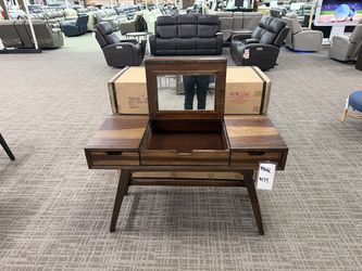 Progressive Bungalow Caramel Vanity Desk - Caramel Brown | Table | Accent Table