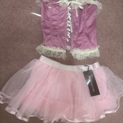 New Medium Pink Princess Fairy Renaissance Corsets Dress Skirt Dolls Kill Sugar Thrills