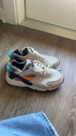 Gray orange and blue huraches