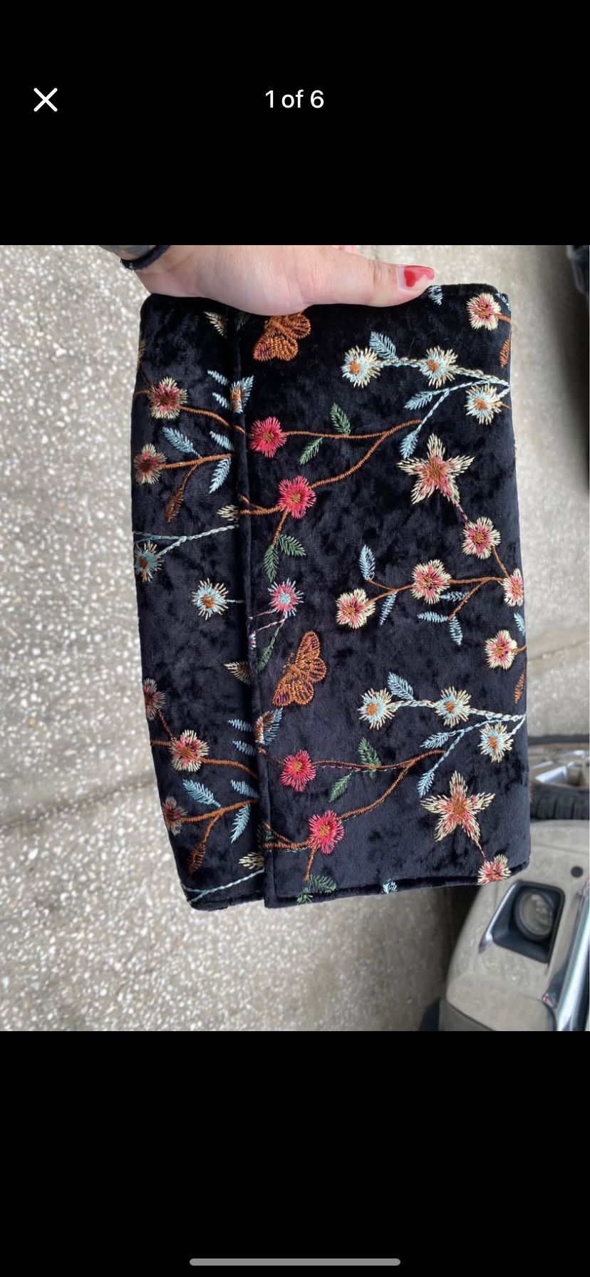 Black Flower Purse