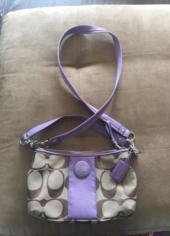 Brown and purple Coach purse