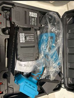 GPED Cordless Reciprocating Saw 21V with 2 Batteries 4 Blades and Case Blue