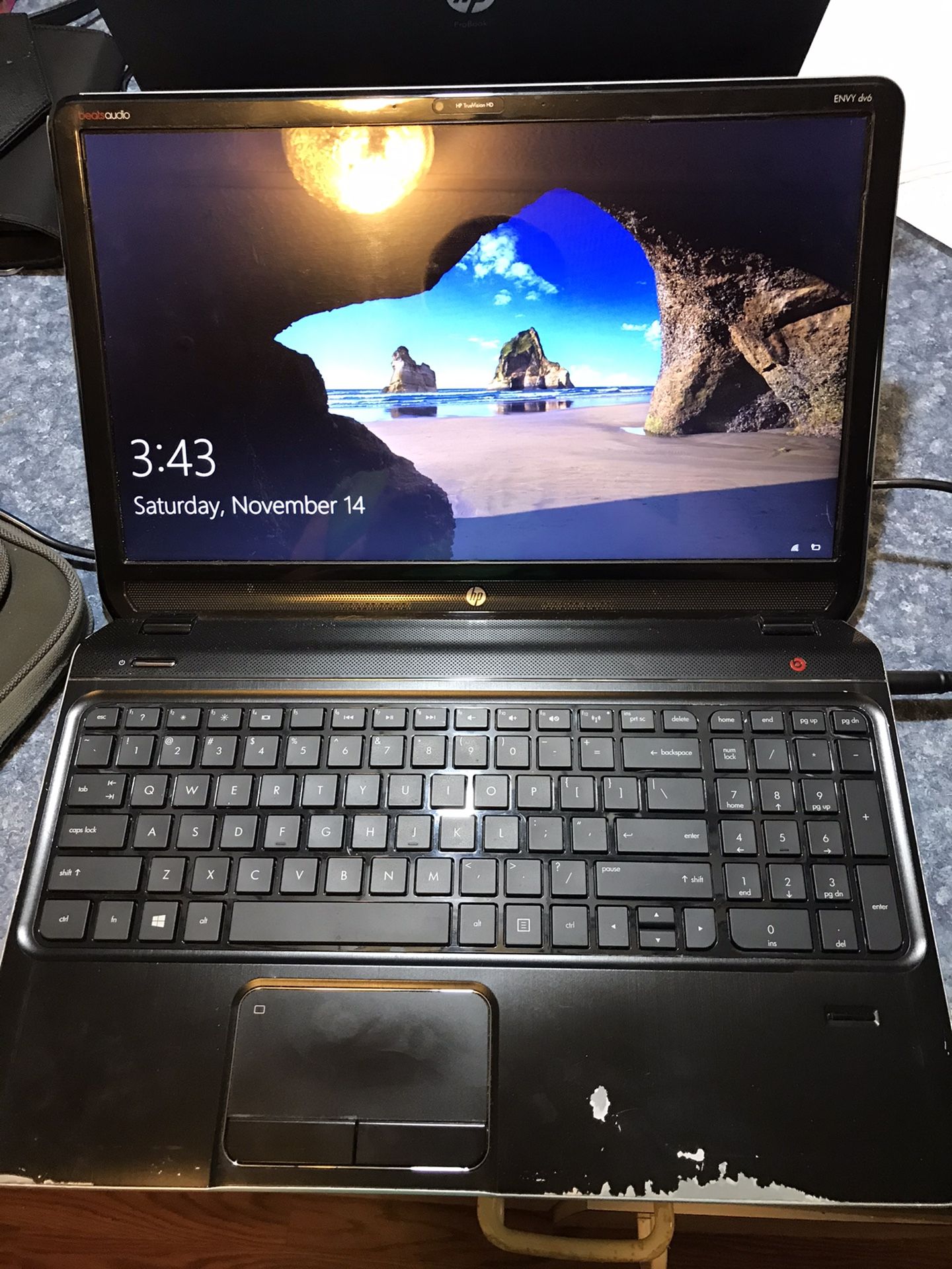 Hp laptop envy 6 Beats speakers fingerprint scanner battery dead best offer