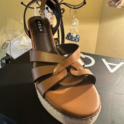 Sandals All Leather With Hill