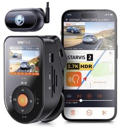 Vantrue S1 Pro DMS AI Dash Cam 2.7K Front 1080P Rear, 2 Channel Car Camera HDR Night Vision, WiFi GPS, App Voice Control, Parking Mode, Truck, SUV