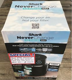 Shark HP300 NeverChange Air Purifier Max W/ Clean Sense IQ 1200 Square Ft Brand New