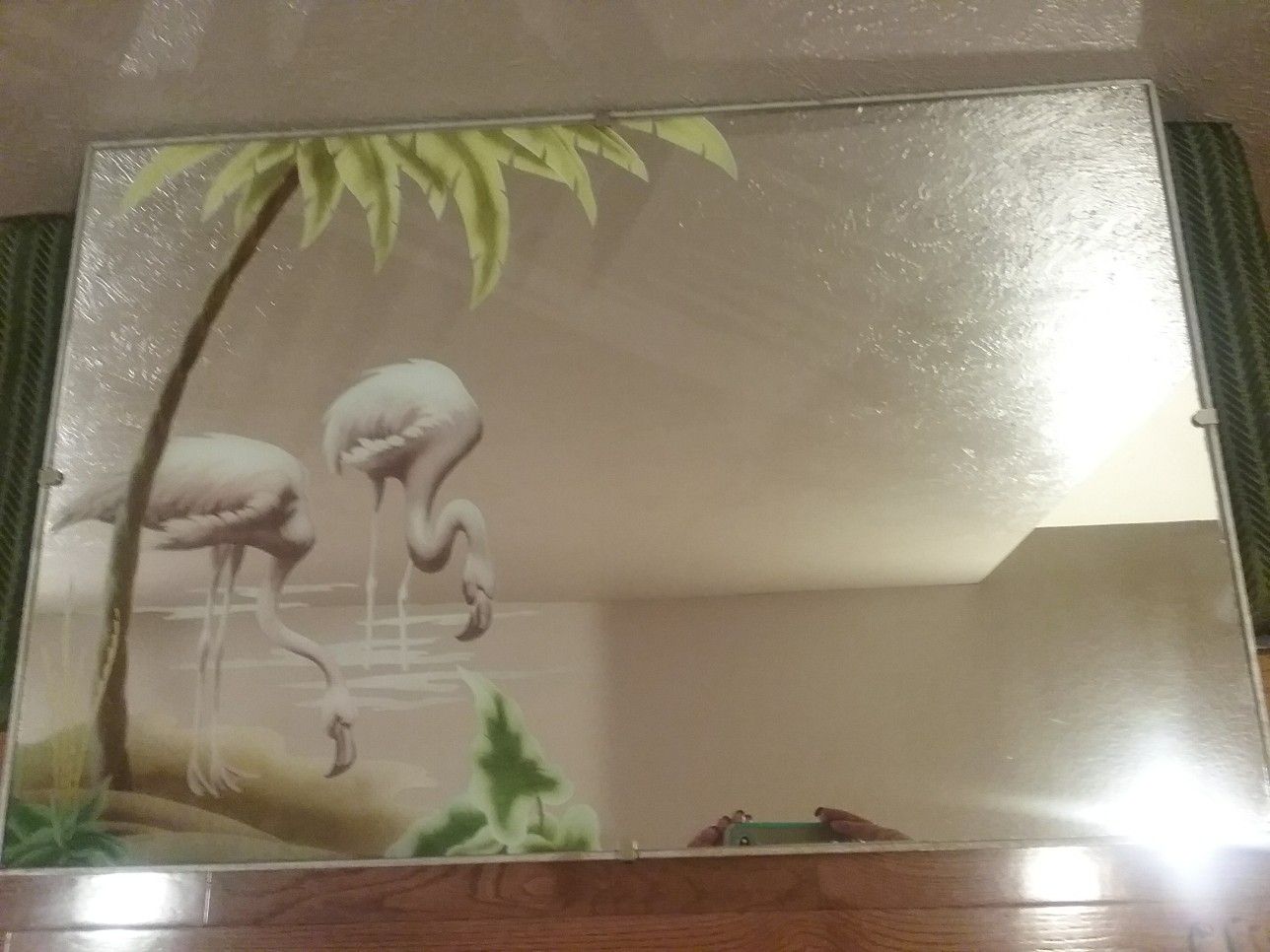 Vintage Turner 1950's art deco flamingo mirror