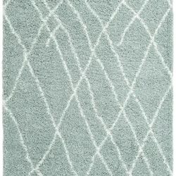 5x8 Sage And White Area Rug