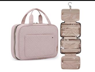 Makeup bag organizer pink color