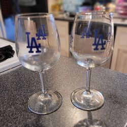Dodger Wine Glasses