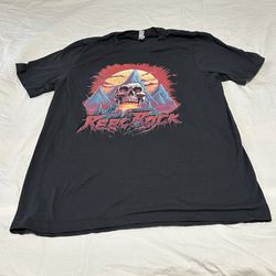 Reel Rock Climbing Punk Skull T-shirt Band retro XL Black