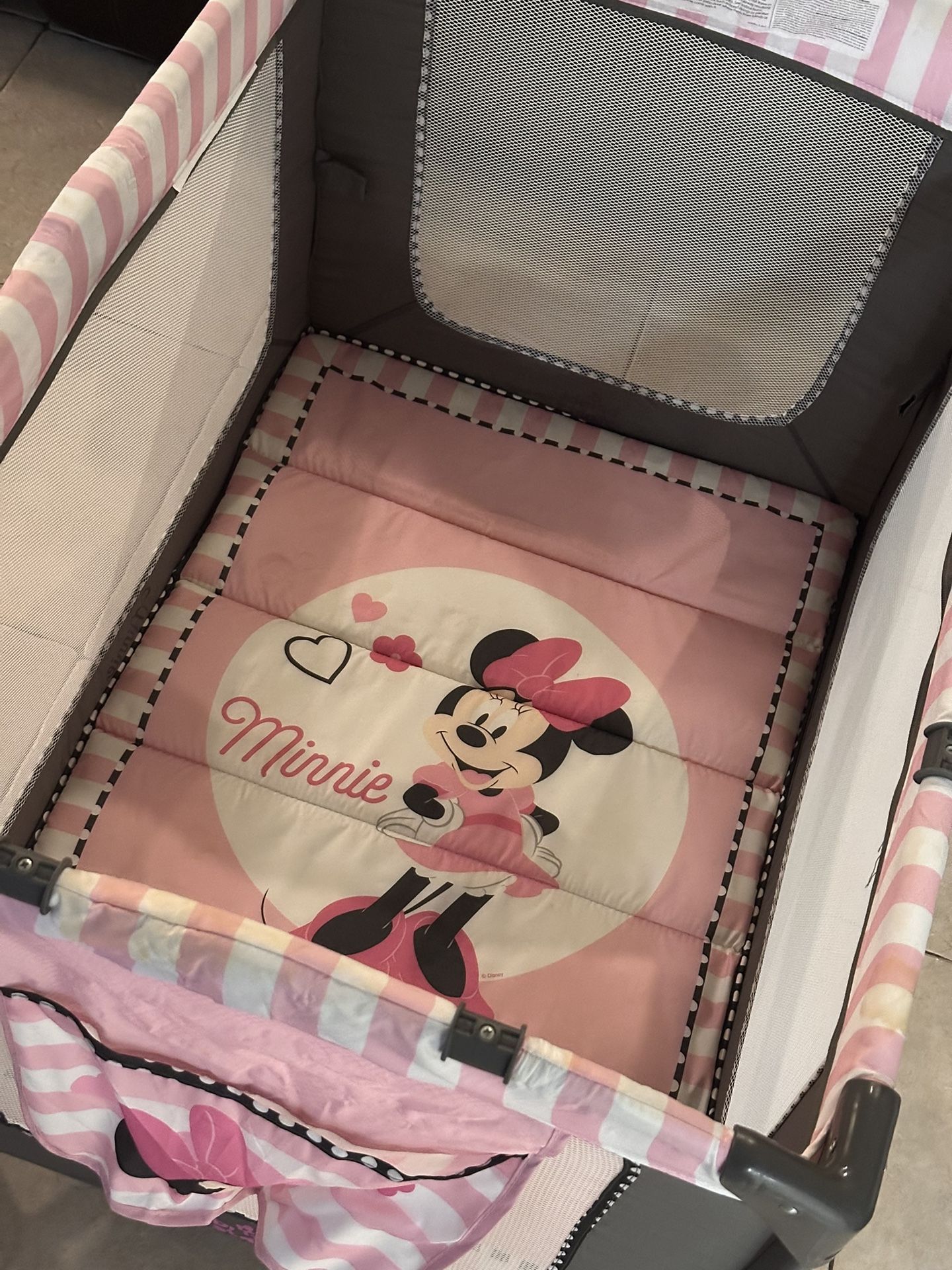 Minnie Mouse bassinet and Baby yard