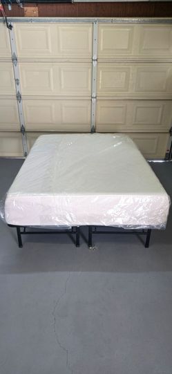 12" Foam Mattress FULL Size with 14" High Foldable Metal Bed Frame