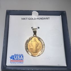 14k gold St Benedict charm pendant 