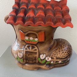 Vintage Shoe House Cookie Jar