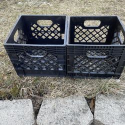 Milk Crates Plastic Storage Both For 2$