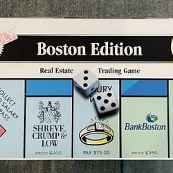 1996 MONOPOLY BOSTON EDITION Board Game COMPLETE
