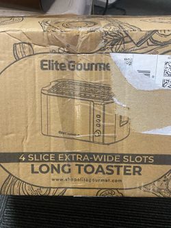 Elite Gourmet ECT-3100 Stainless Steel 4-Slice Long Slot Toaster   New In Box