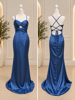 Blue Vesper Twist-Front Lace-Up Maxi Dress