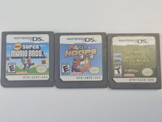 Nintendo DS Bundle - Mario Hoops 3 on 3, New Super Mario Bros, Pirates of the Caribbean Dead Man's Chest