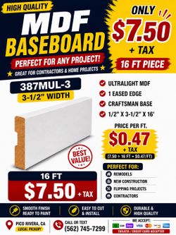 Molding (baseboard $.47FT)