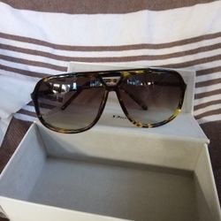 Christian Dior Black/Yellow Aviator Style Sunglasses
