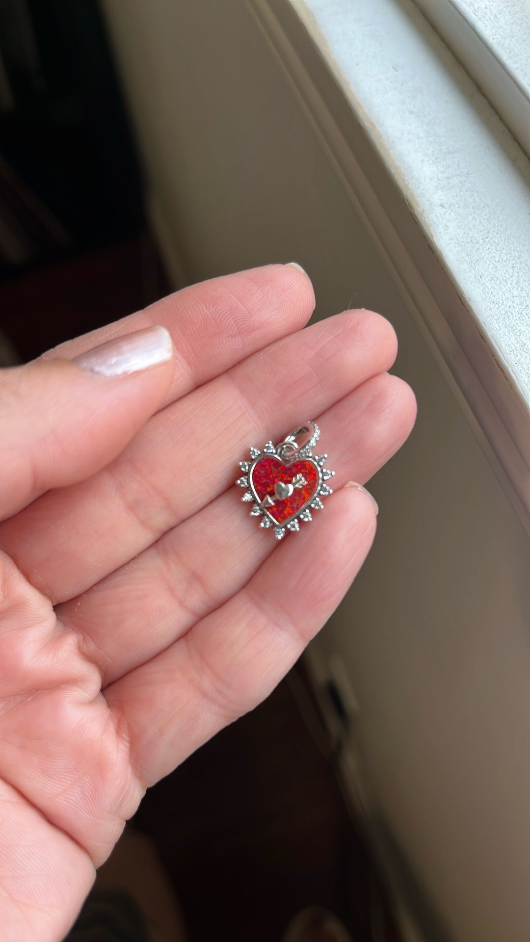 Pandora Red Heart Valentines Charm
