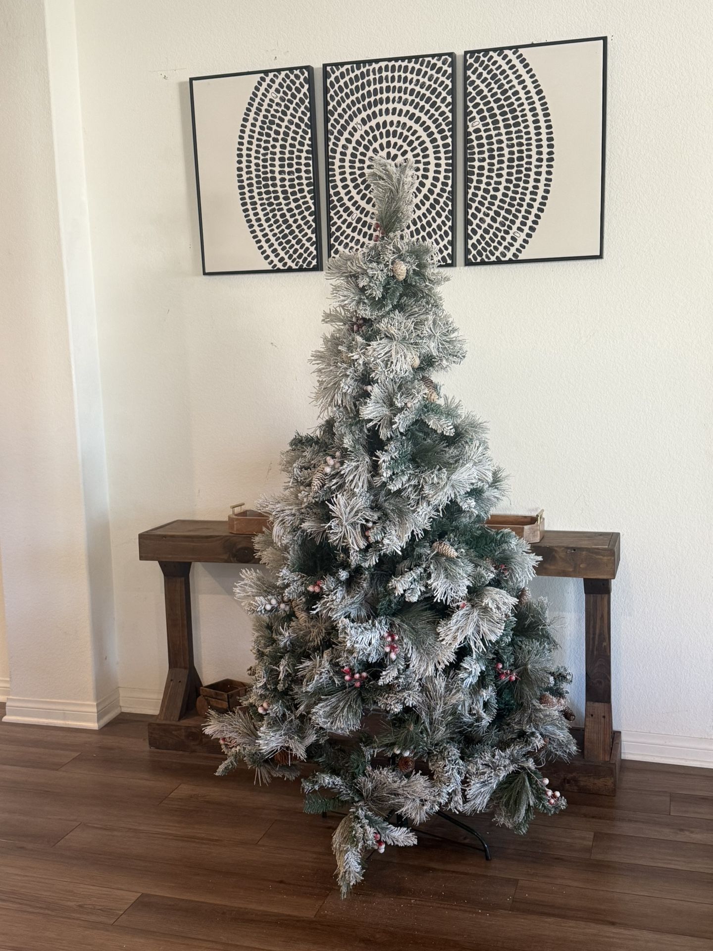 65” Snow-Topped Christmas Tree — Beautiful & Full (No Lights) Gorgeous 65-inch flocked Christ