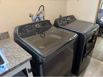GE Profile 5.4 cu. ft. Washer and 7.4 cu. ft. Dryer Set, Diamond Gray, ENERGY STAR