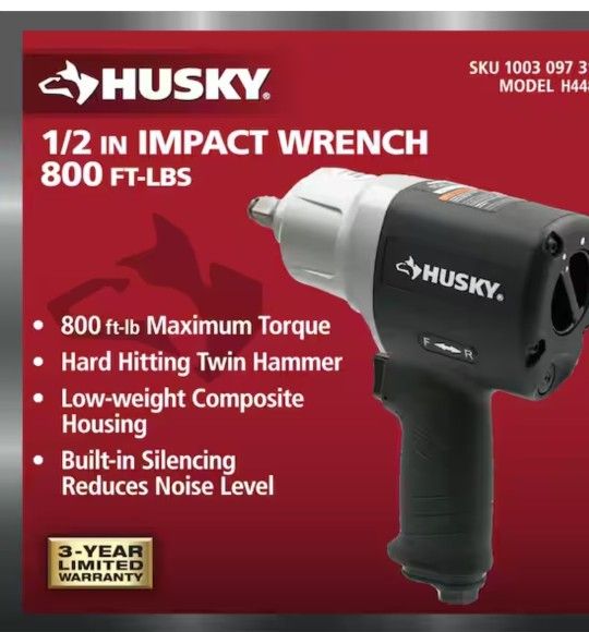 Husky
800 ft./lbs. 1/2 in. Impact Wrench