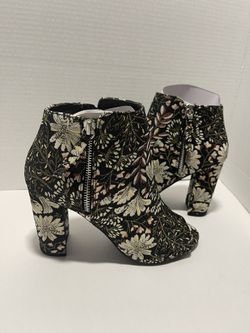Floral Peep Toe Booties