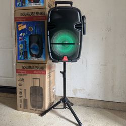 15” Woofer Speaker System With Bluetooth Microphone & Tripod