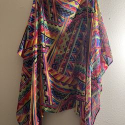 Colorful Sheer Georgette Caftan Dress 