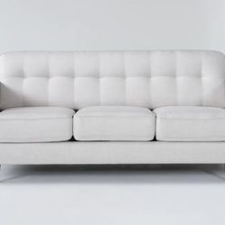 London Optical White Fabric 80" Queen Memory Foam Sleeper Sofa