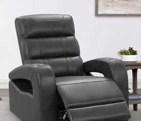 Abbyson Living Altino Leather Power Recliner Altino Black Leather