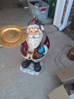 Santa Claus Figurine with Tray