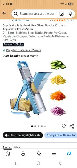SupMaKin Adjustable Mandoline Slicer Blue