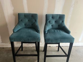Emerald Green Suede bar stools