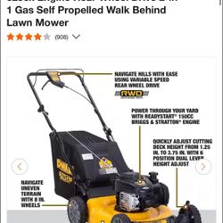 Dewalt 21 in. 150cc Briggs and Stratton 625ex Engine Rear Wheel Drive 2-in-1 Gas Self Propelled Walk Behind Lawn Mower