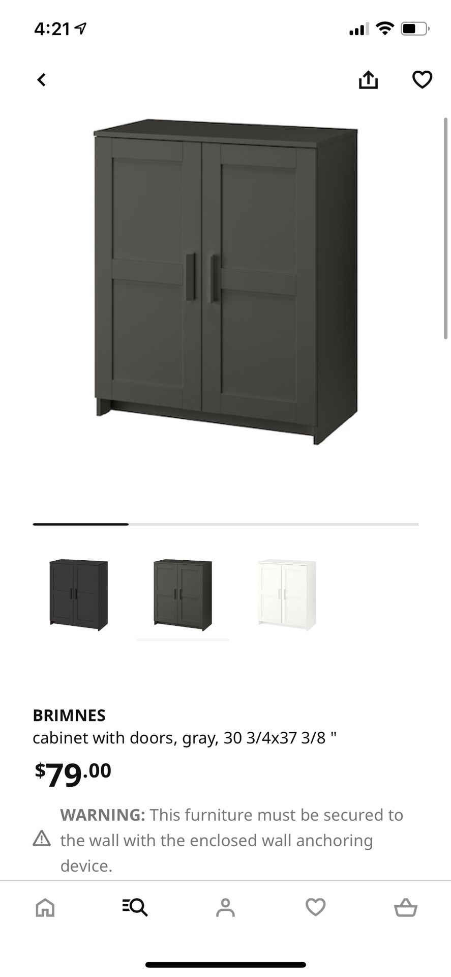 IKEA Brimnes Cabinet In Gray